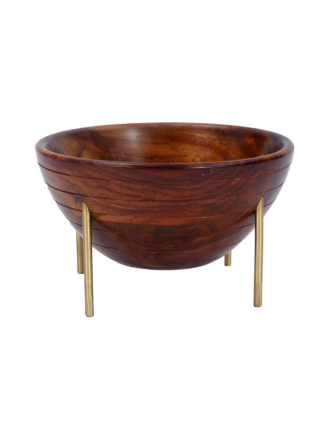 

Perenne Design Brown & Gold-Toned Wooden Serving Bowl