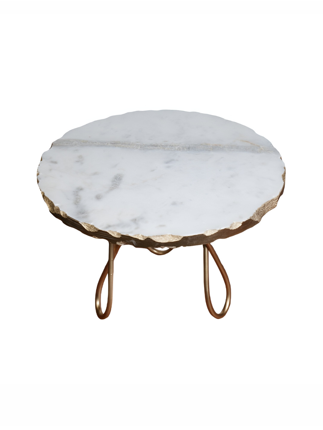 

Perenne Design White & Gold-Toned Marble Cake Stand