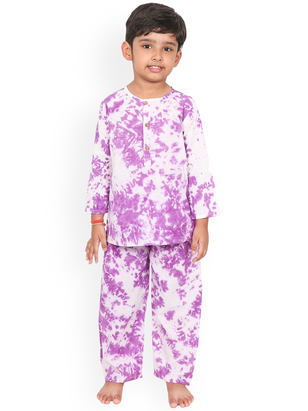 

BAESD Boys Tie & Dye Pure Cotton Night Suit, Purple