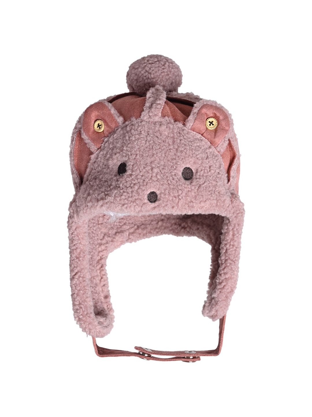 

KID-O-WORLD Girls Self Design Woollen Beanie Cap, Pink