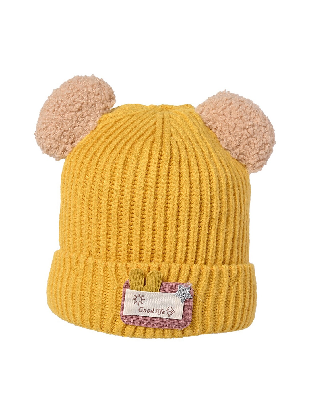 

KID-O-WORLD Infants Self Design Woollen Beanie Cap, Mustard