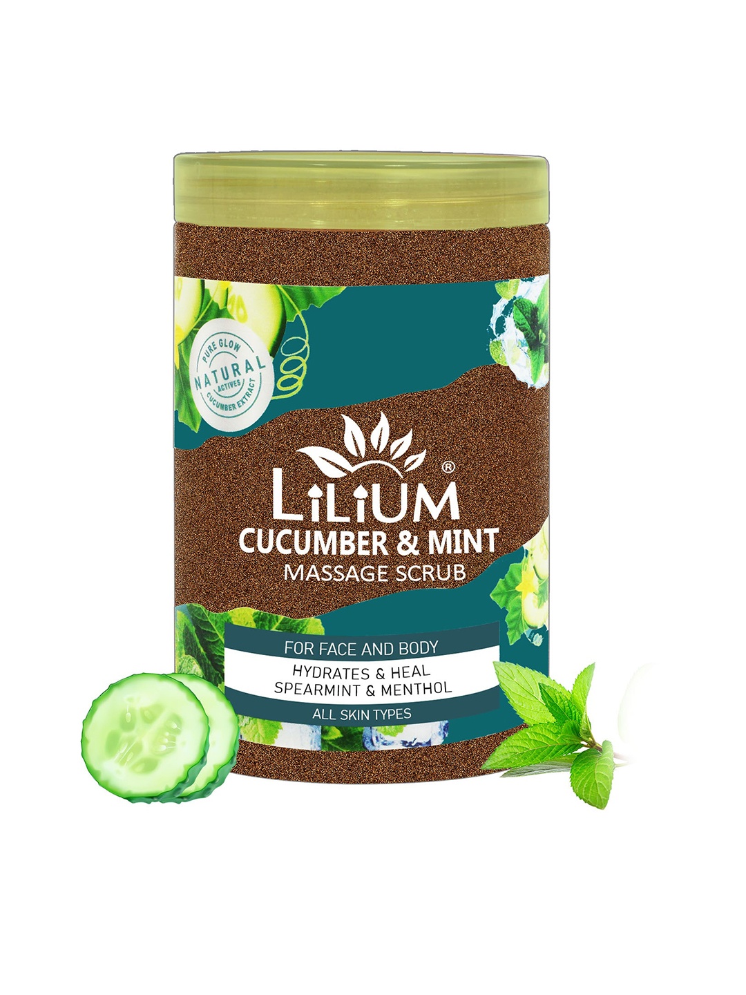 

Lilium Cucumber & Mint Massage Scrub for Face & Body - 900ml, Brown