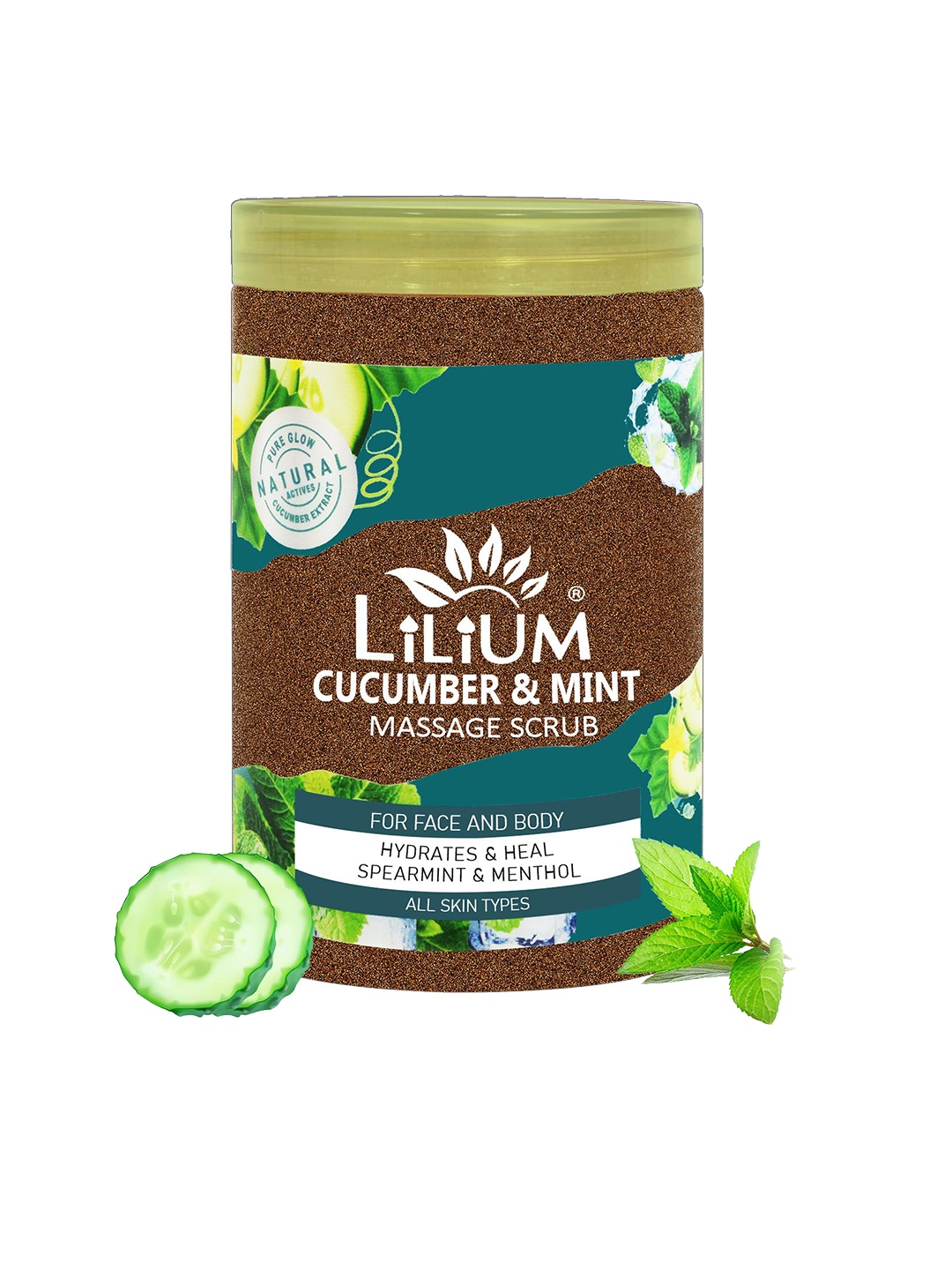 

Lilium Cucumber & Mint Massage Scrub for Face & Body - 500ml, Brown