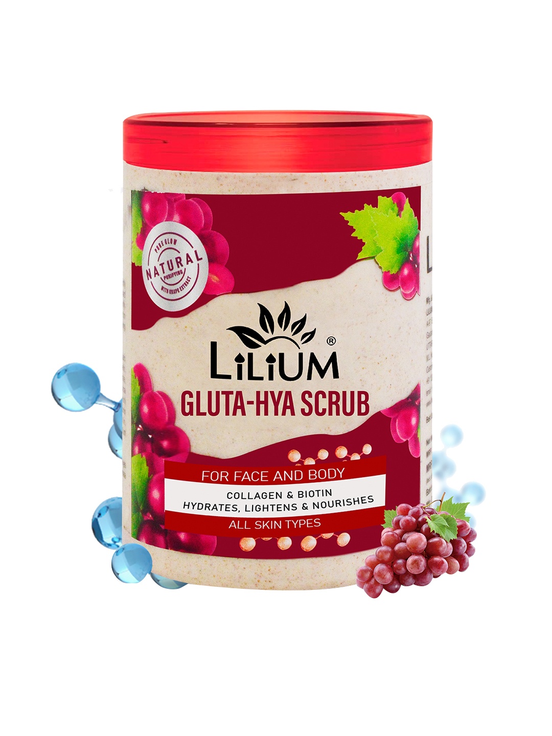 

Lilium Gluta-Hya Revitalizing Massage Scrub for Face & Body - 900ml, Pink