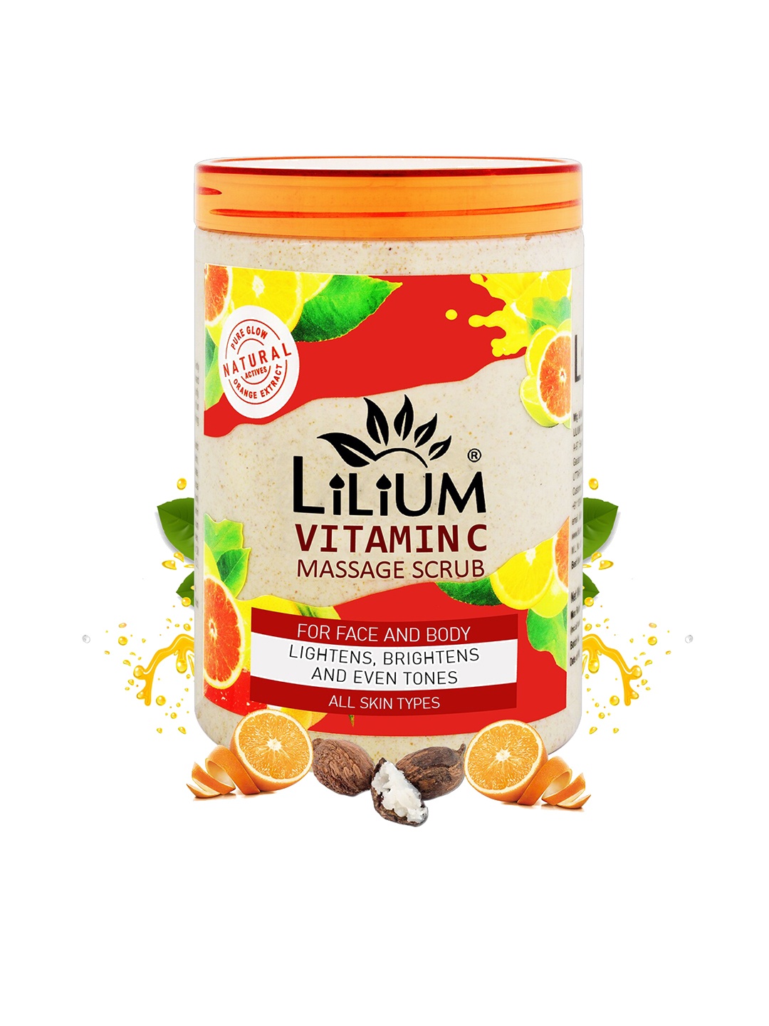 

Lilium Vitamin C Radiant Glow Massage Scrub for Face & Body - 500ml, Orange