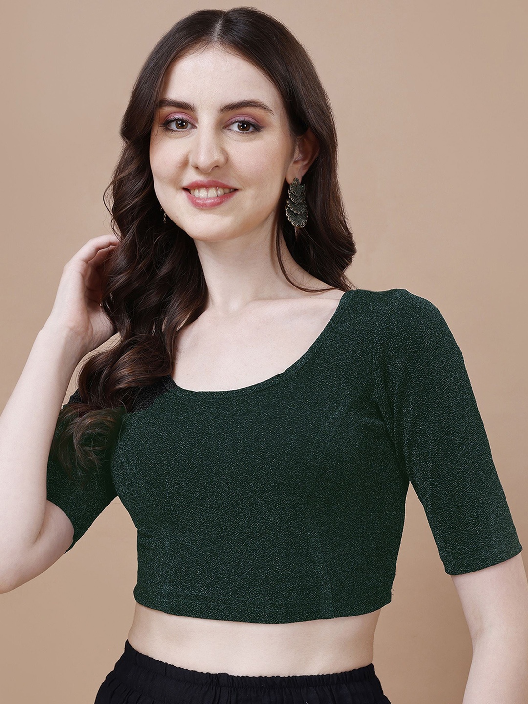 

Oomph! Stretchable Readymade Blouse, Green