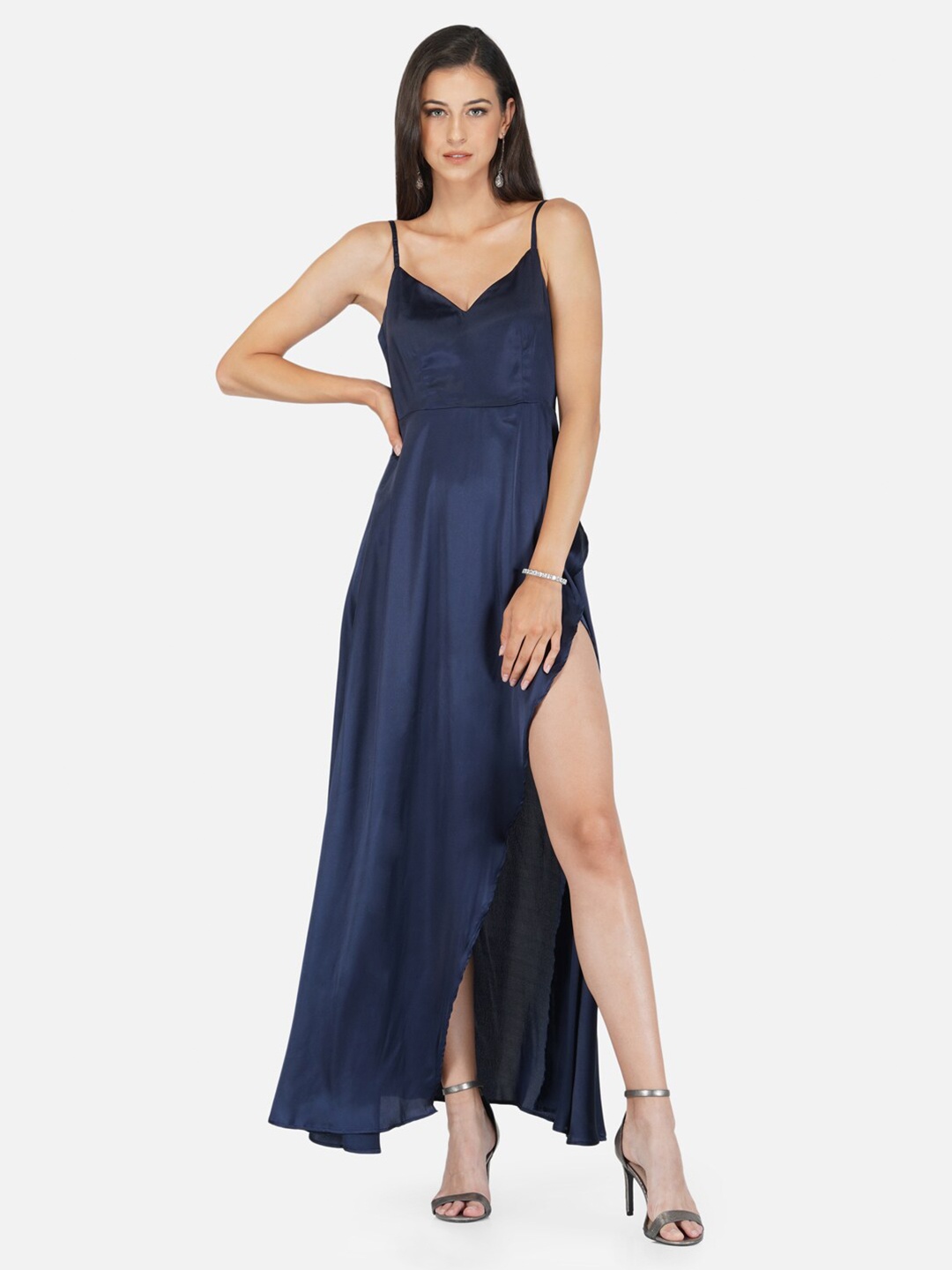 

BELAVINE Shoulder Straps Maxi Dress, Blue