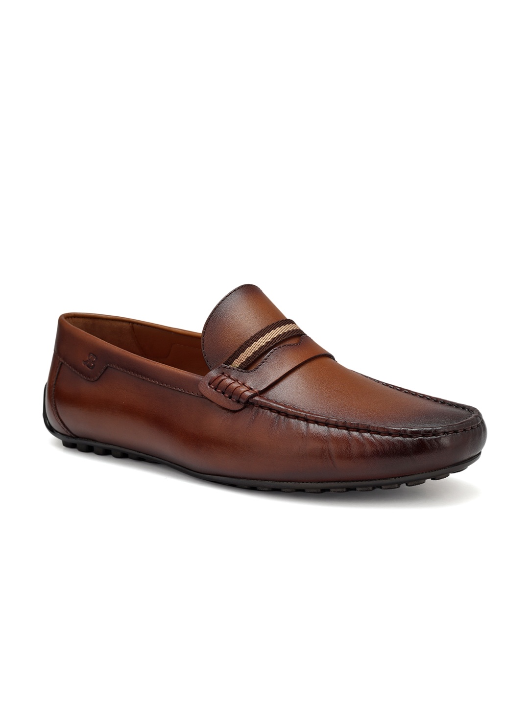 

ROSSO BRUNELLO Men Leather Formal Loafers, Tan