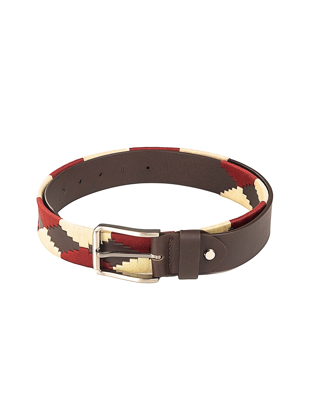 

REDHORNS Men Textured Leather Belt, Brown