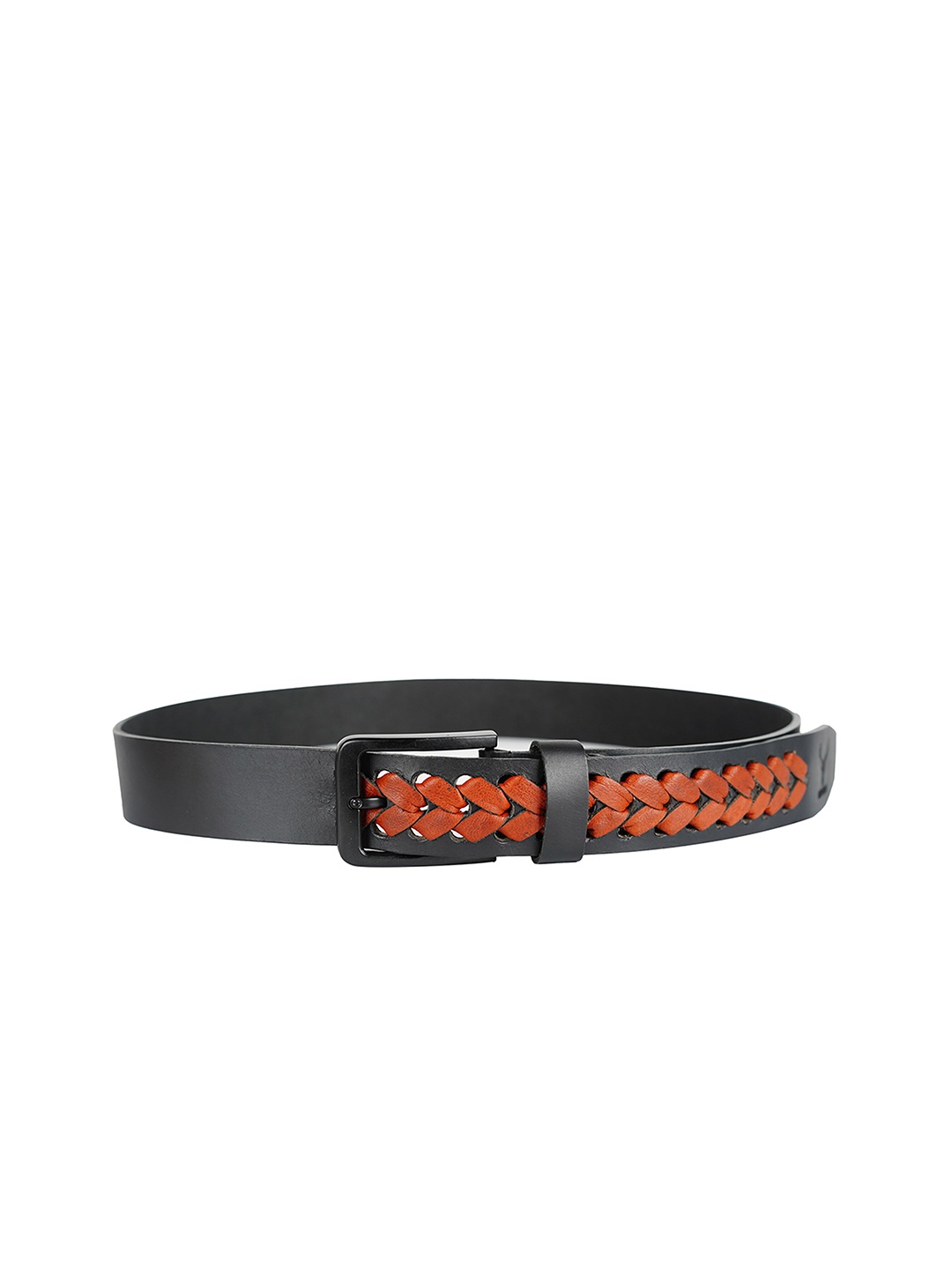 

REDHORNS Men Textured Leather Belt, Black