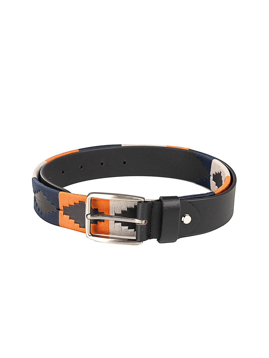 

REDHORNS Men Textured Leather Belt, Black