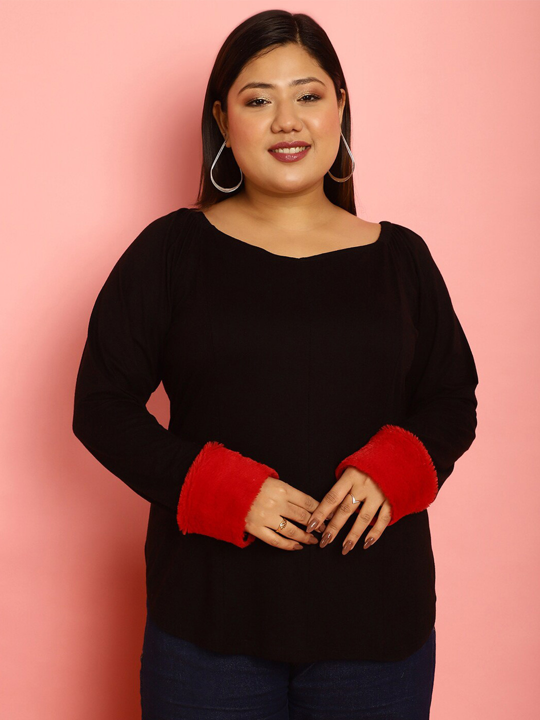 

theRebelinme Sweetheart Neck Top, Red
