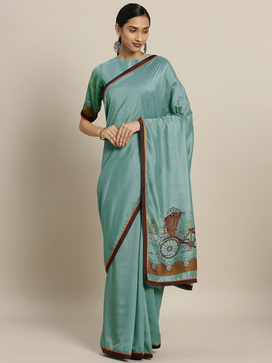 

KALINI Pure Georgette Saree, Blue