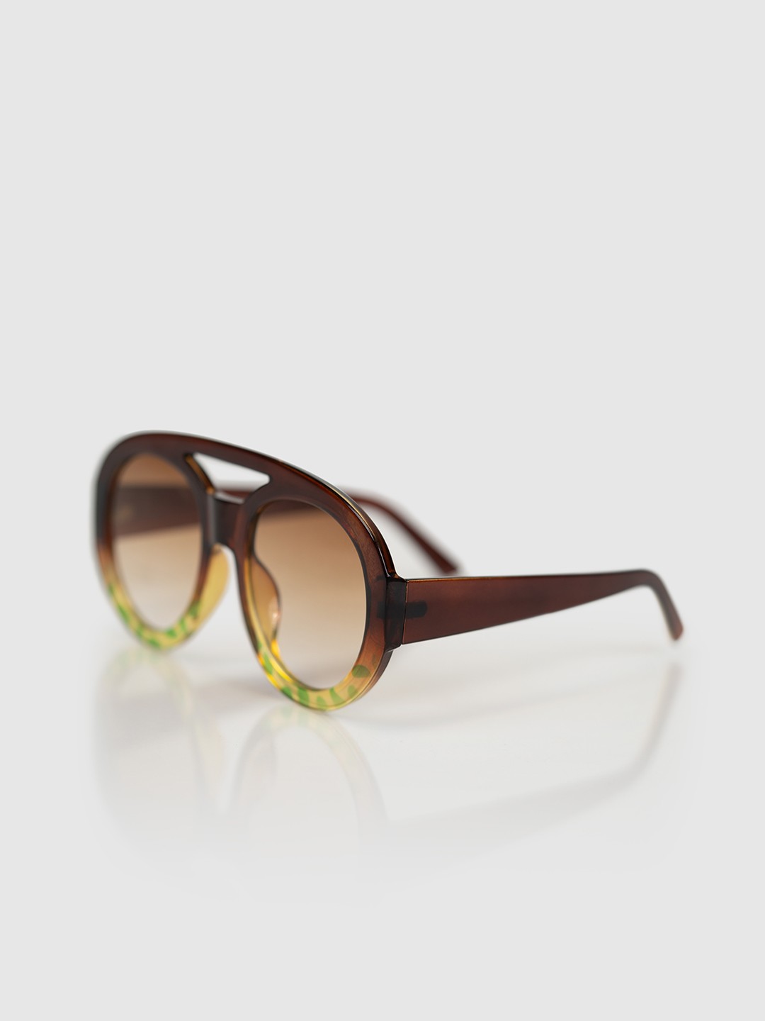 

DIMEH Unisex Round Sunglasses with UV Protected Lens SG-031-Brown