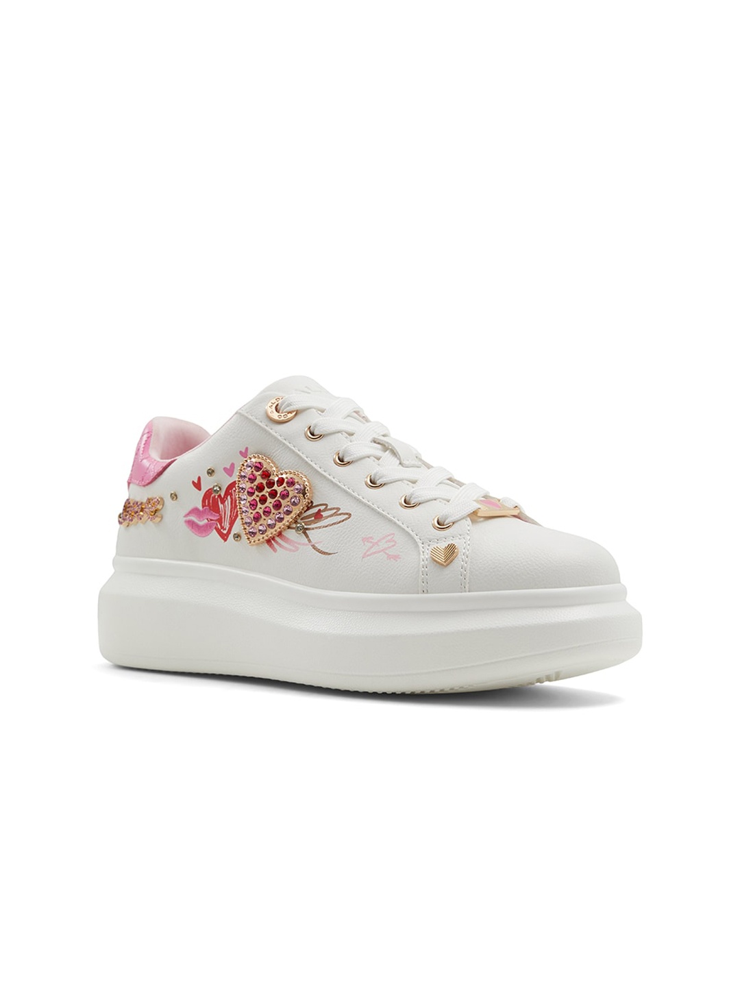 

ALDO Women Printed Embellished Sneakers, Pink