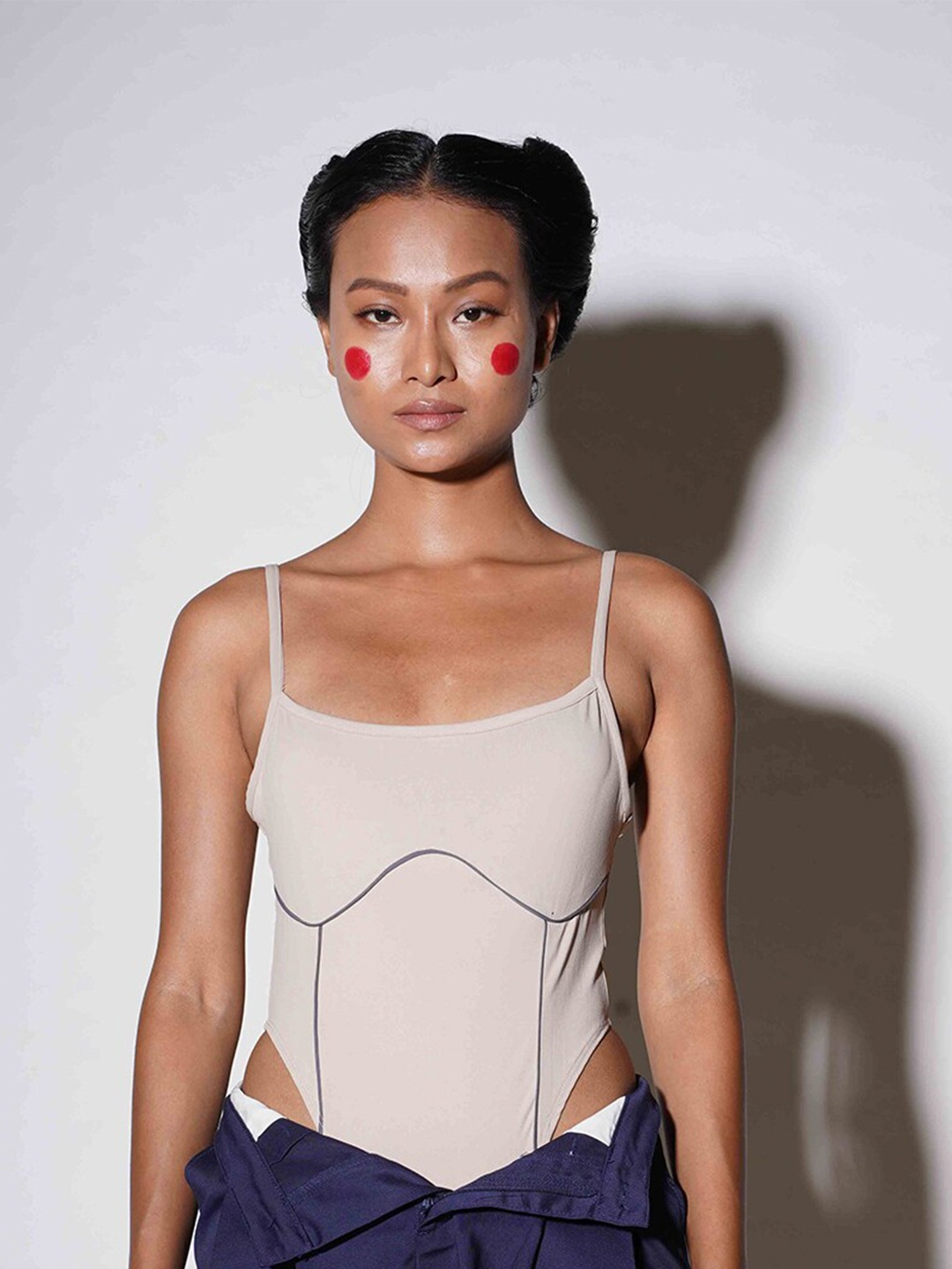 

Ostilos Cotton Shoulder Strap Bodysuit, Cream