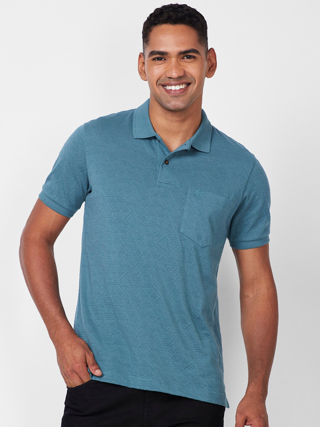 

CELSIUS Polo Collar Half Sleeve Casual T-shirt, Green