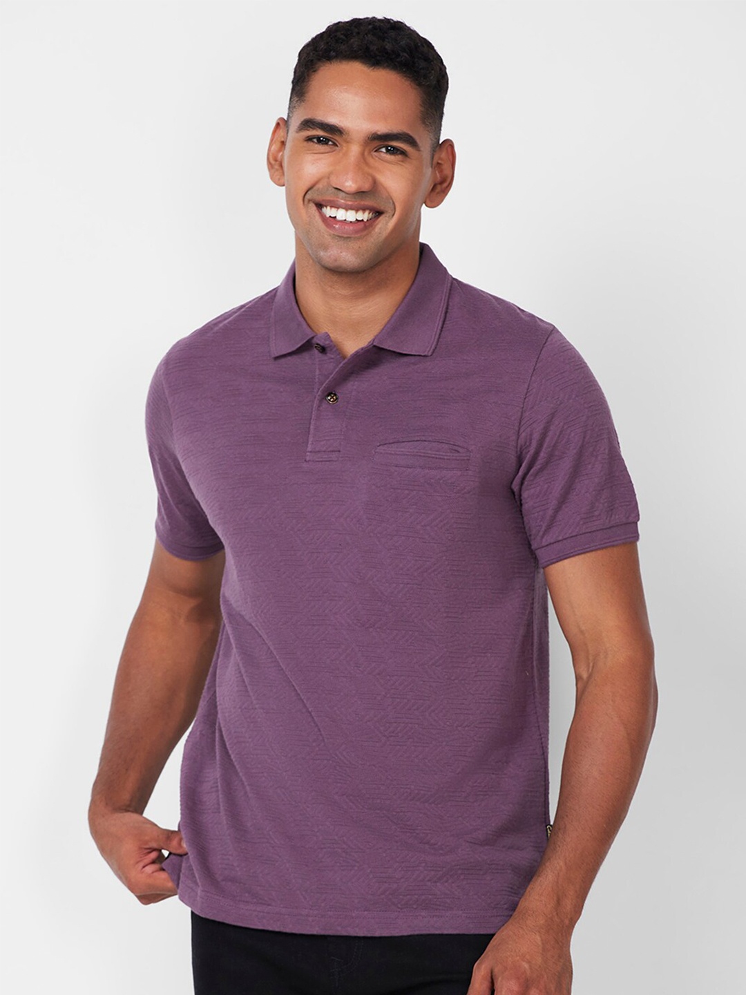 

CELSIUS Polo Collar Half Sleeve Casual T-shirt, Burgundy