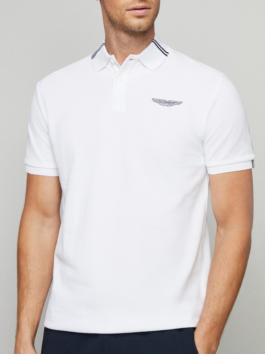 

HACKETT LONDON Polo Collar Cotton T-shirt, White