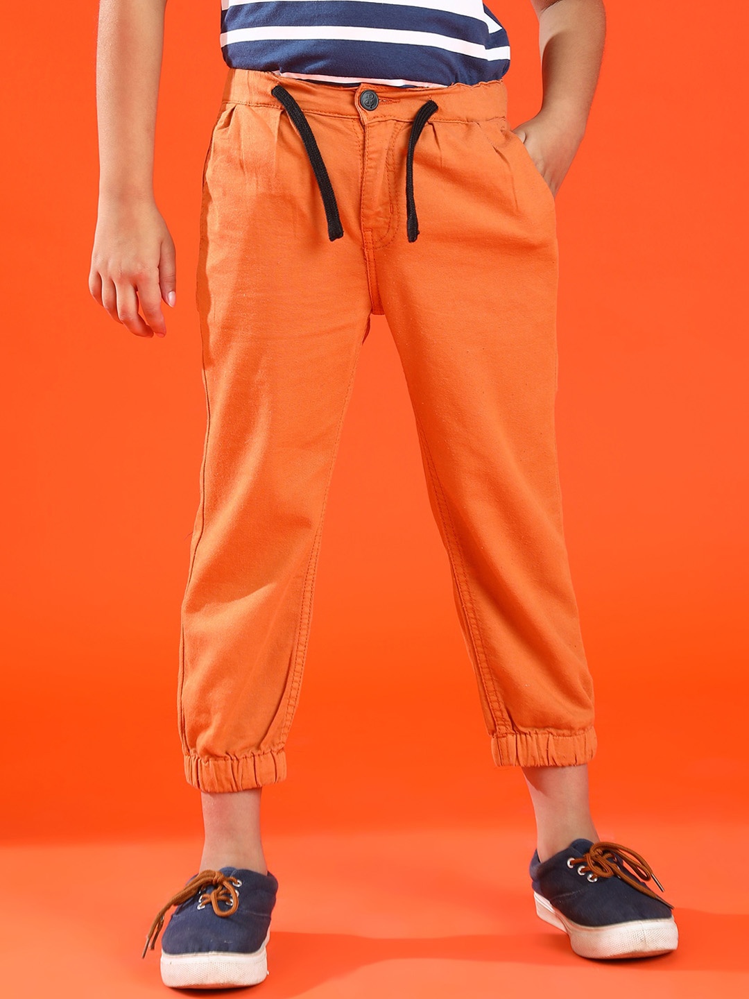 

TALES & STORIES Boys Mid-Rise Joggers, Orange