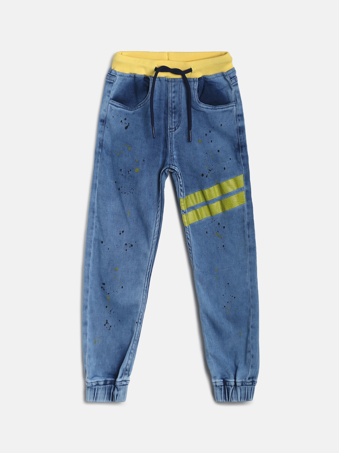 

TALES & STORIES Boys Abstract Printed Slim Fit Joggers, Blue