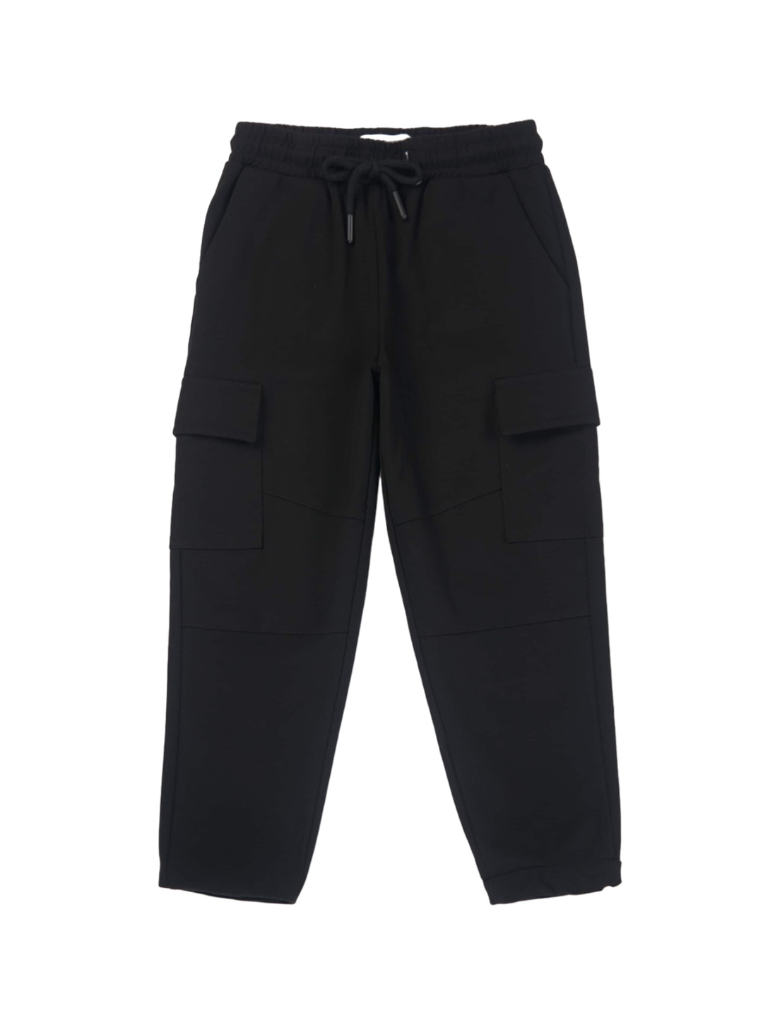 

My Milestones Boys Mid-Rise Cotton Cargo Joggers, Black