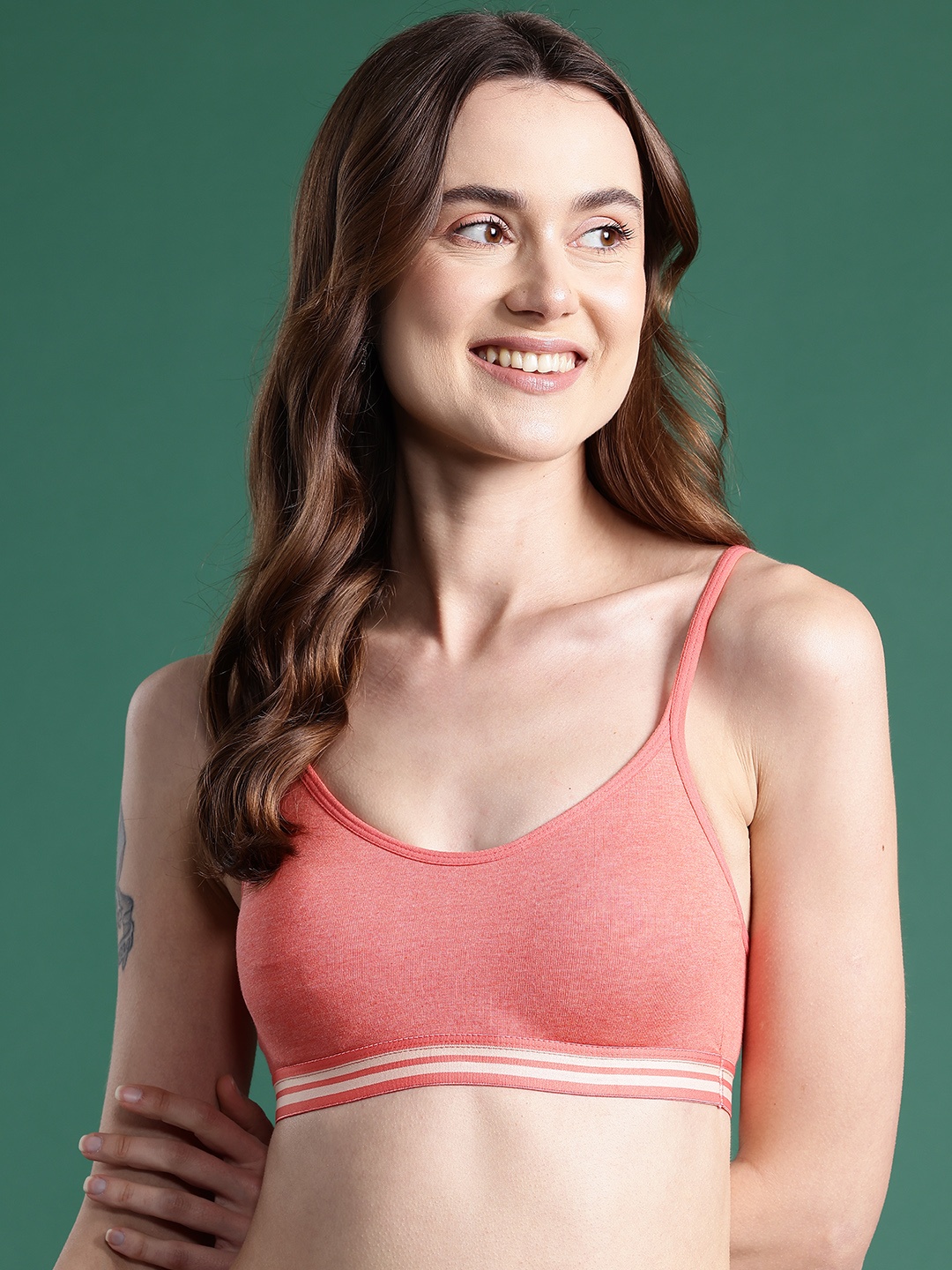 

DressBerry Full Coverage Workout Bra DB-BTS-04, Peach