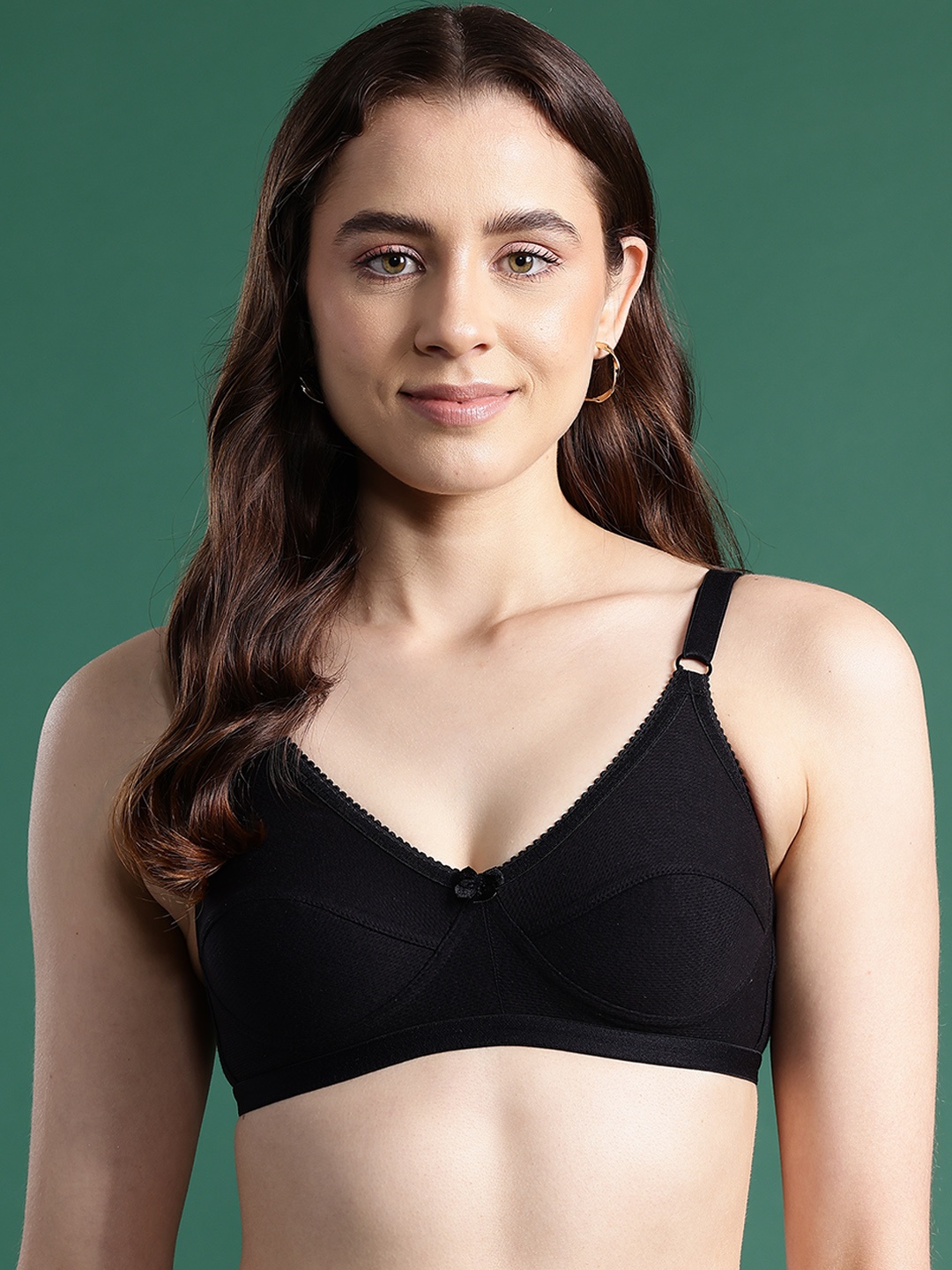 

DressBerry Non Padded Full Coverage Bra DB-SOFTLINE-03, Black