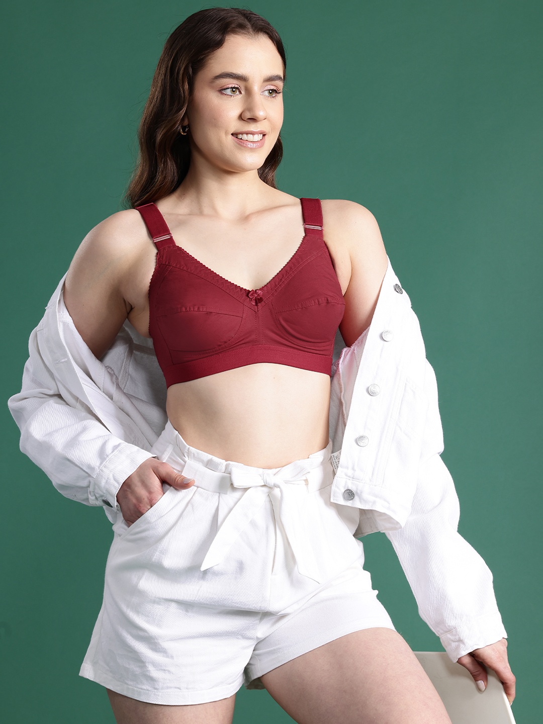 

DressBerry Non Padded Full Coverage Pure Cotton Bra DB-PREET-04, Maroon