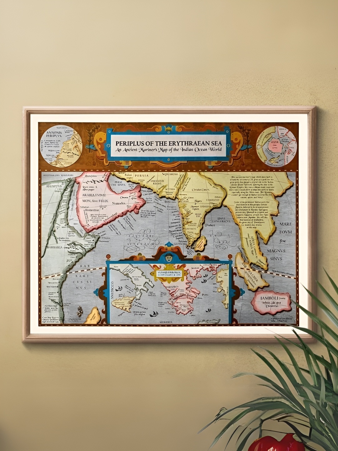 

Peepul Tree Off-White Wooden Erythraean Sea Map