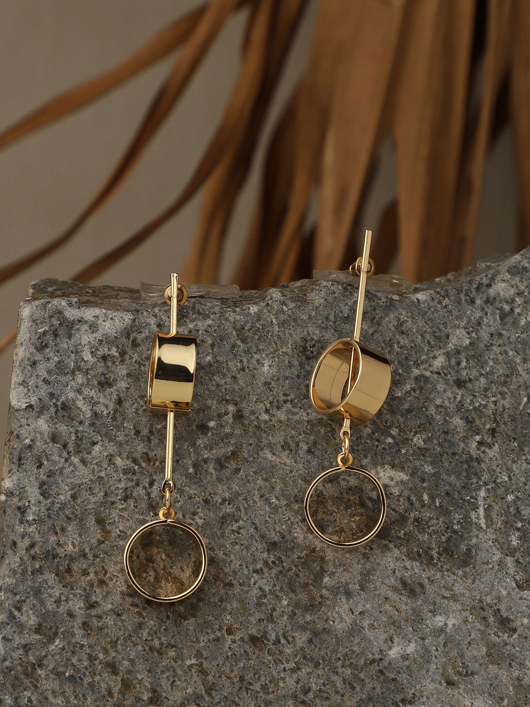 

PATOLA BY VJ 92.5 Silver-Plated Contemporary Drop Earrings, Gold