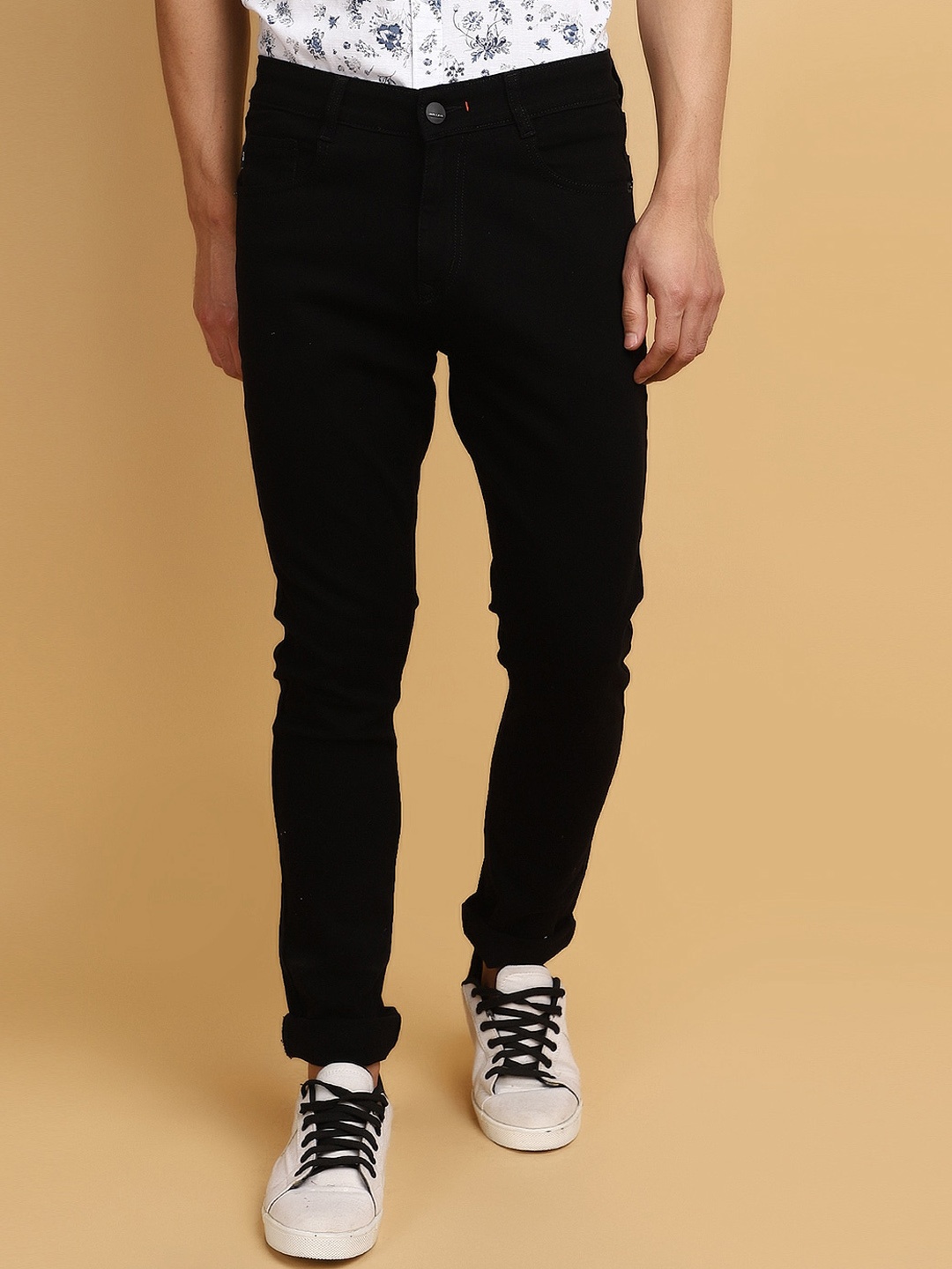 

V-Mart Men Slim Fit Cotton Jeans, Black
