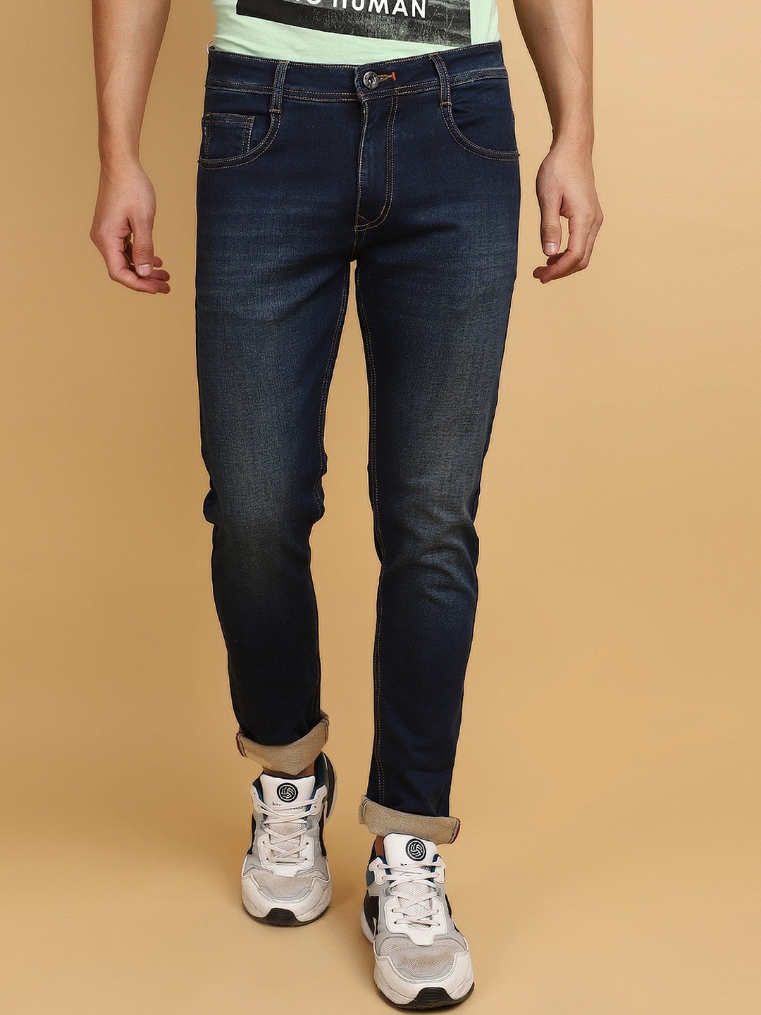 

V-Mart Men Slim Fit Light Fade Cotton Jeans, Blue