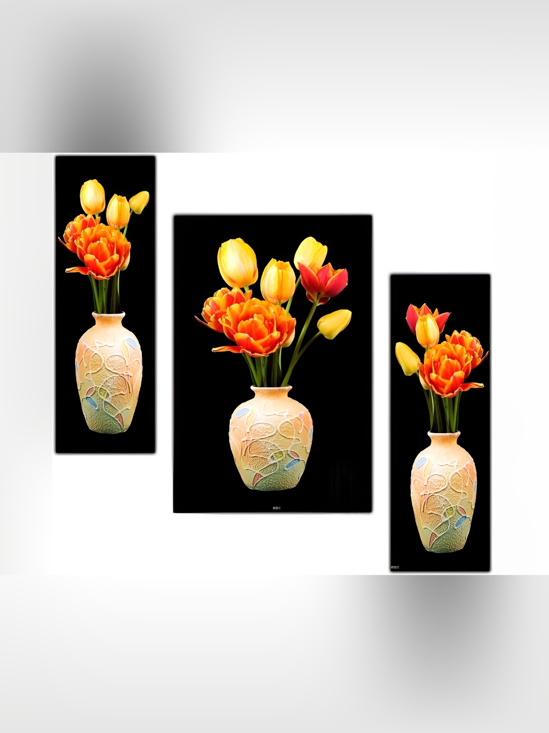 

PnF Orange & Yellow 3 Piece Wood Floral and Botanical Wall Paintings