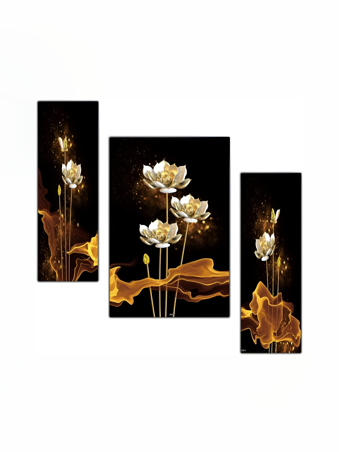 

PnF Black & White 3 Piece Wood Floral and Botanical Wall Paintings