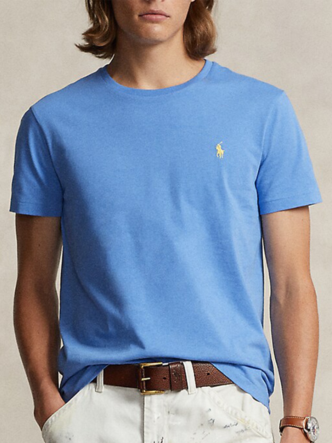 

Polo Ralph Lauren Round Neck Cotton Slim Fit T-Shirt, Blue