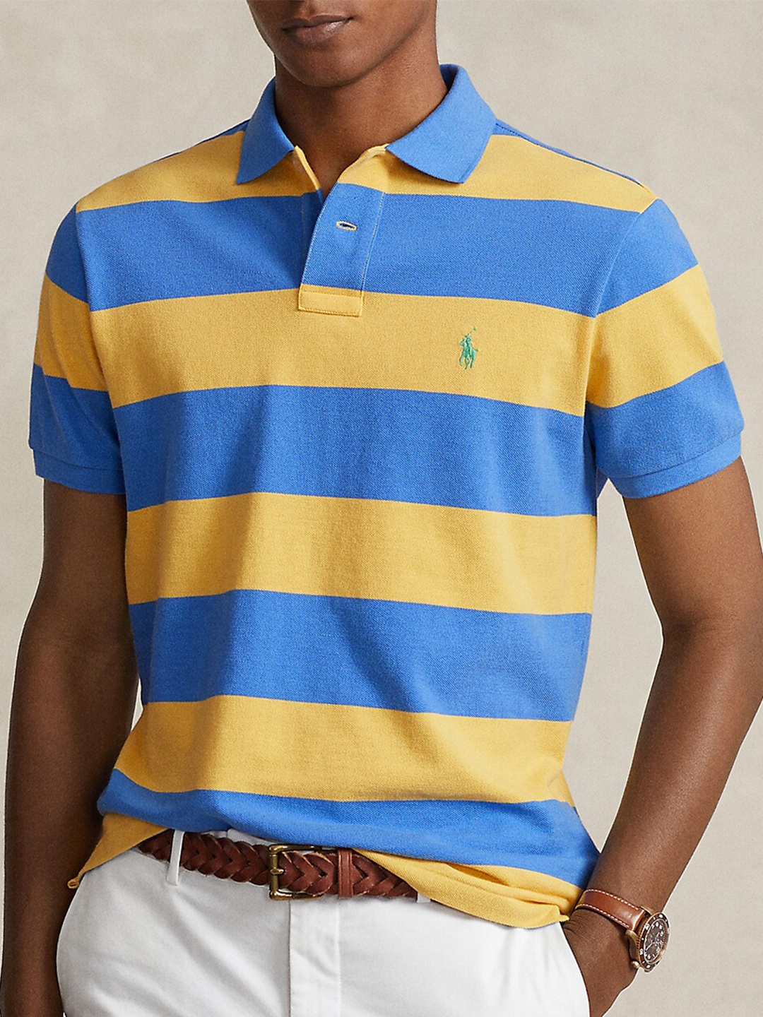 

Polo Ralph Lauren Sprinted Polo Collar Slim-Fit Cotton T-shirt, Yellow