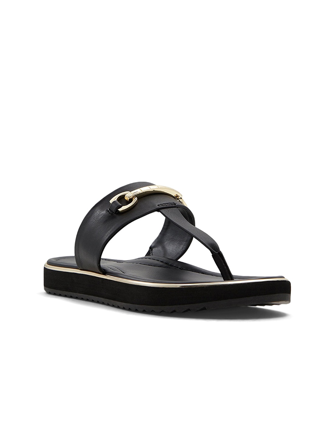 

ALDO Buckle Detailed T-Strap flats, Black