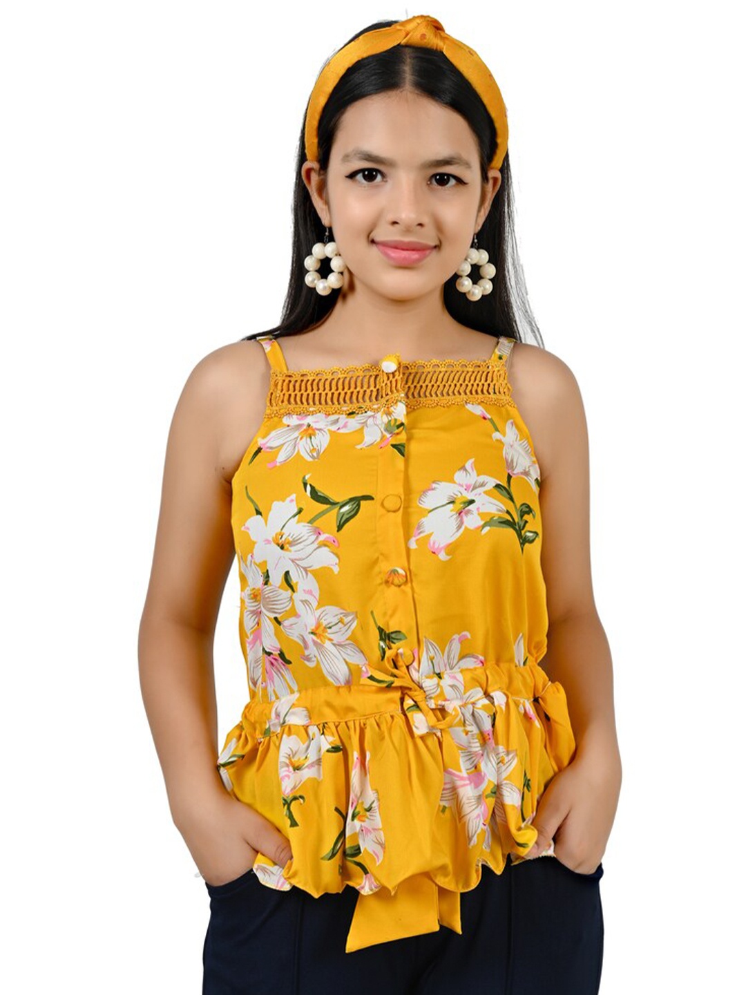 

BAESD Girls Printed Two Piece set, Yellow