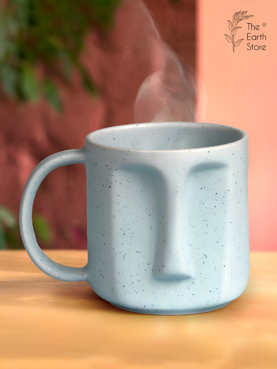 

The Earth Store Blue Textured Microwave Safe Matte Finish Ceramic Mug 430 ml
