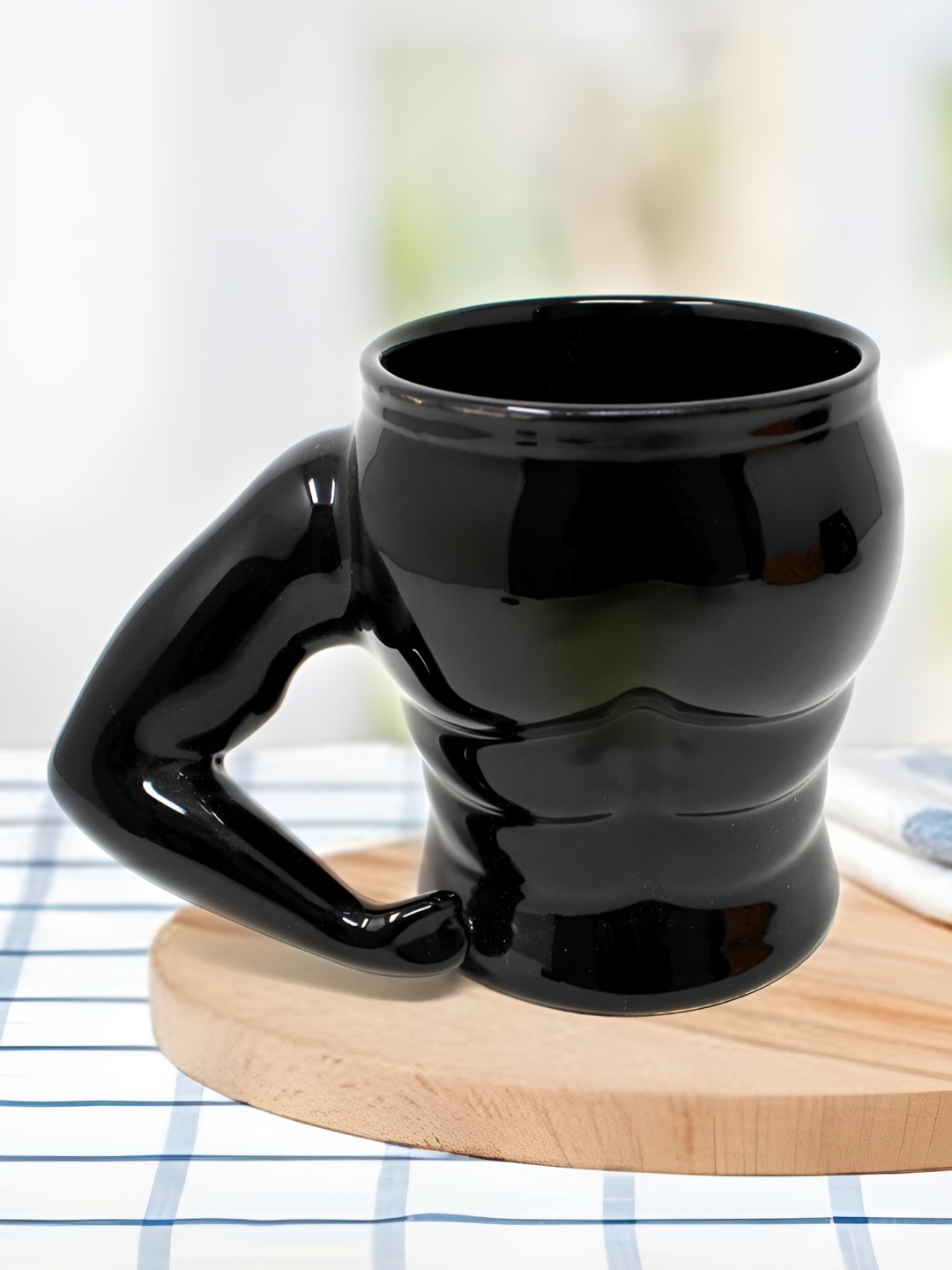 

The Earth Store Black Textured Microwave Safe Glossy Finish Ceramic Mug 400 ml