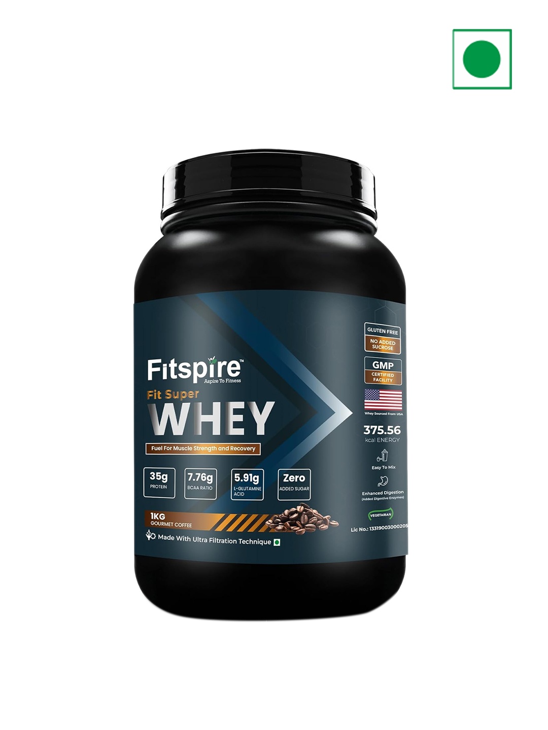 

Fitspire Fit Super Whey Protein Goumet Coffee-1 Kg, Black