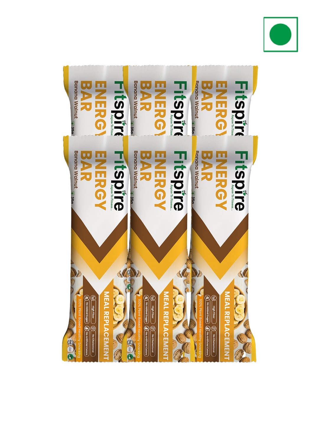 

FITSPIRE Pack 6 Banana Energy Basr-20g Each, Yellow