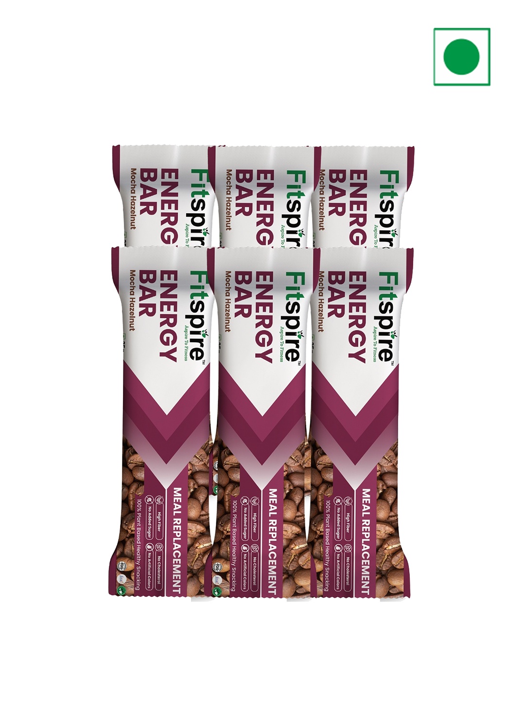 

FITSPIRE Pack 6 Mocha Energy Bars-35 gm Each, Blue
