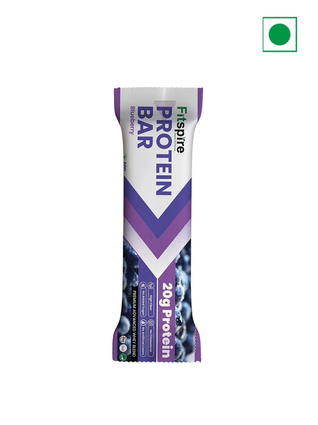

FITSPIRE Blueberry Protein Bar -20 gm, Blue