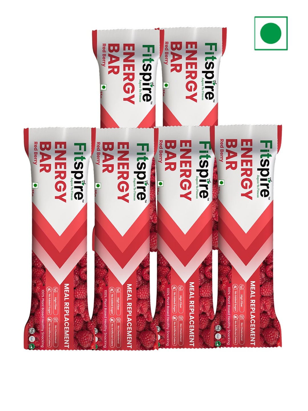 

FITSPIRE Set of 6 Redberry Energy Bars-35 gm Each, Red
