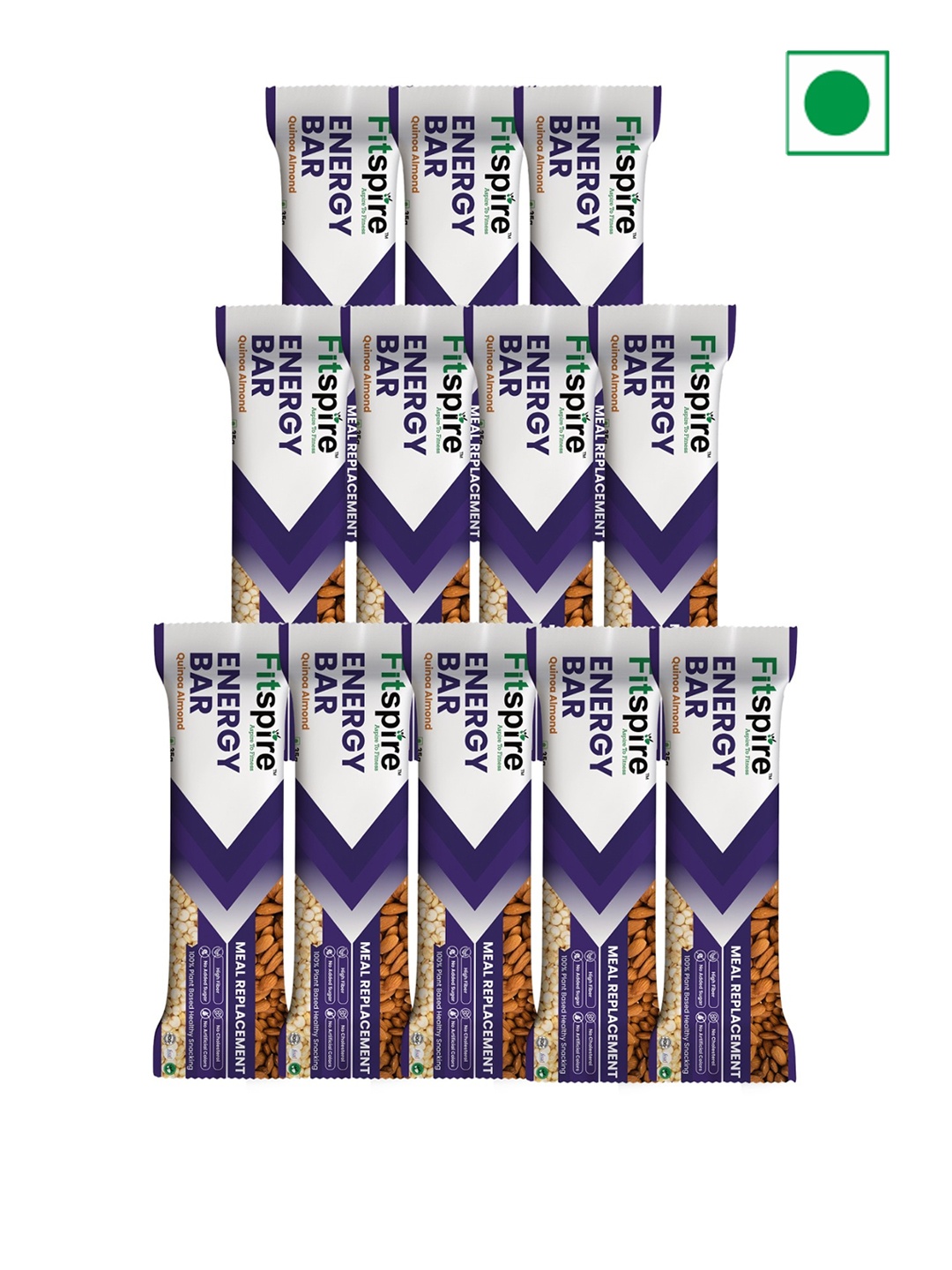 

FITSPIRE Set of 12 Quinoa Energy Bars -35gm Each, Purple