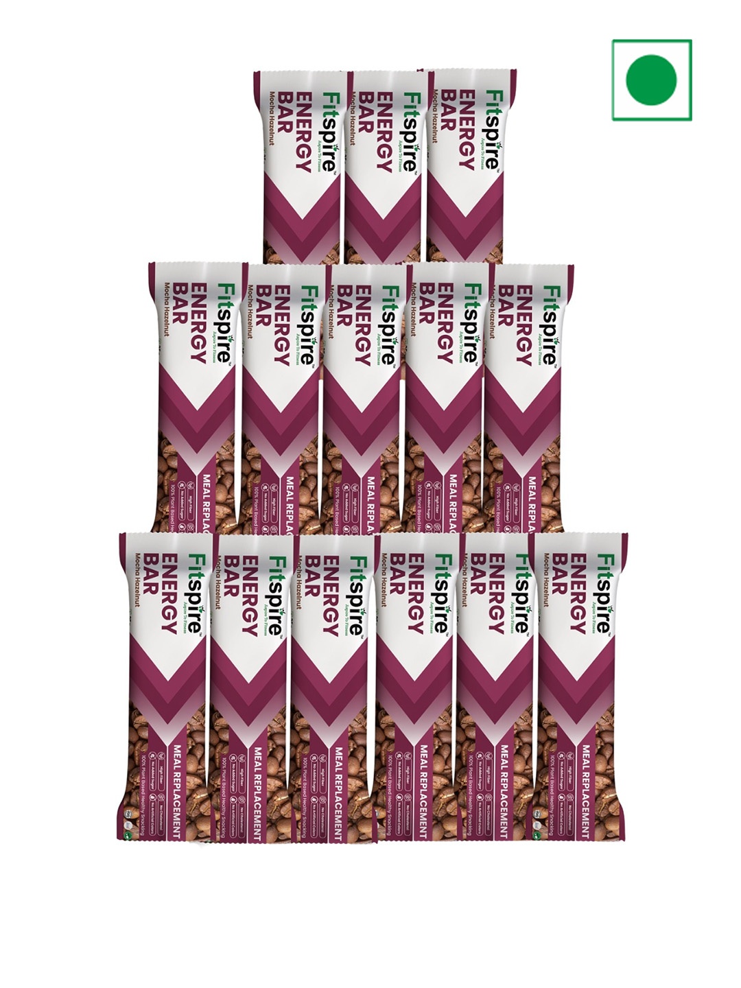 

FITSPIRE Set of 12 Mocha Energy Bars- 35gm Each, Blue