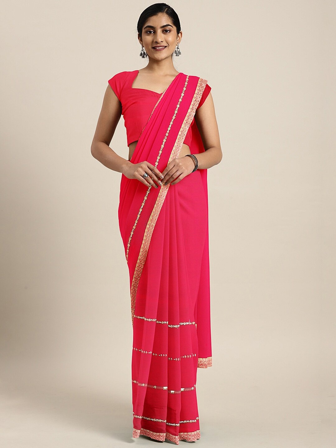 

KALINI Embroidered Saree, Pink