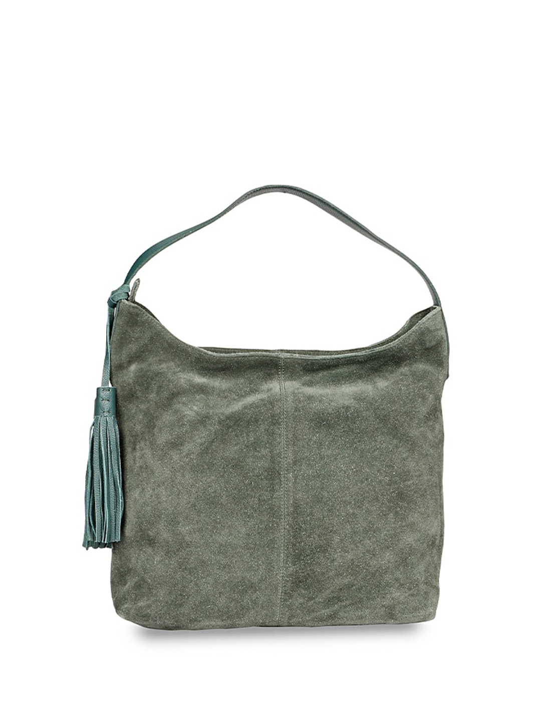 

Favore Tasselled Leather Handheld Bag, Green